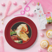 Vintager Weihnachtsmann-Teller Pappteller (Party)