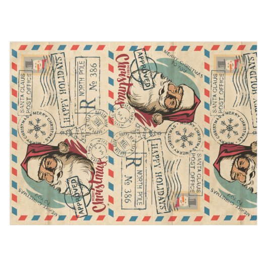 Vintager Weihnachtsmann Tischdecke (Vorderseite (Horizontal))
