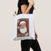 Vintager Weihnachtsmann Tole Leinwand Tasche (Von Nahem)