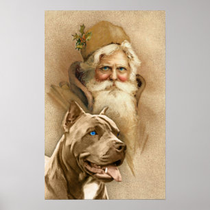 Vintager Weihnachtsmann- u. Poster