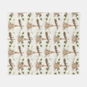 Vintager Weihnachtsmann über Paris Fleecedecke (Vorderseite (Horizontal))