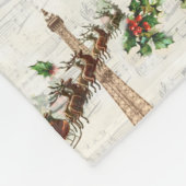 Vintager Weihnachtsmann über Paris Fleecedecke (Ecke)