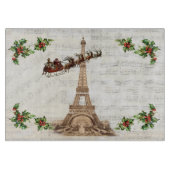 Vintager Weihnachtsmann über Paris Schneidebrett (Vorderseite)