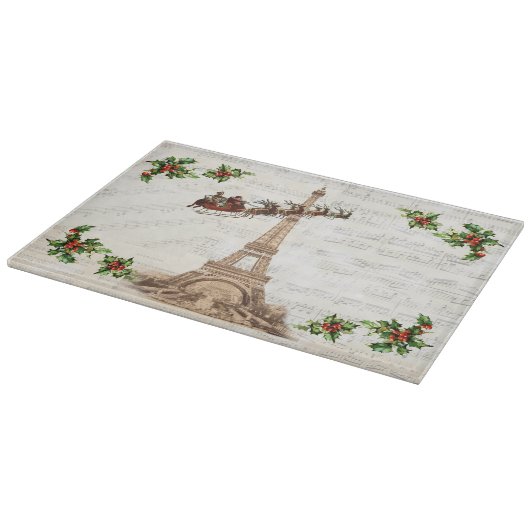 Vintager Weihnachtsmann über Paris Schneidebrett (Ecke)