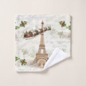 Vintager Weihnachtsmann über Paris Set (Waschlappen)