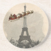 Vintager Weihnachtsmann über Paris Untersetzer (Vorne)