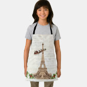 Vintager Weihnachtsmann über Paris Weihnachtskinde Schürze (Insitu)