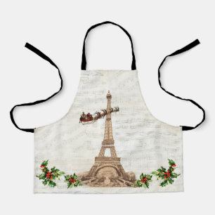 Vintager Weihnachtsmann über Paris Weihnachtskinde Schürze