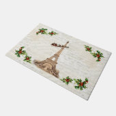 Vintager Weihnachtsmann über Paris Weihnachtsmatte Fußmatte (Schrägansicht)