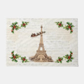 Vintager Weihnachtsmann über Paris Weihnachtsmatte Fußmatte (Vorderseite)