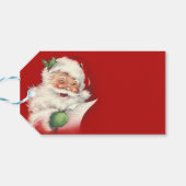 Vintager Weihnachtsmann überarbeitet! Geschenkanhänger (Rückseite Horizontal)