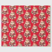 Vintager Weihnachtsmann-Umschlag Geschenkpapier (Flach)