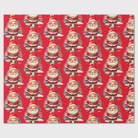 Vintager Weihnachtsmann-Umschlag Geschenkpapier (Flach)