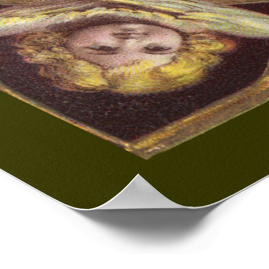 Vintager Weihnachtsmann und Engel Poster (Ecke)