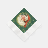 Vintager Weihnachtsmann und Kieferkrustpapier Napk Serviette (Ecke)