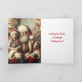 Vintager Weihnachtsmann und Kinder Feiertagskarte (Innenseite)