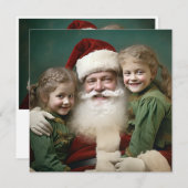 Vintager Weihnachtsmann und Kinder Feiertagskarte (Vorne/Hinten)