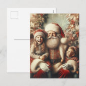 Vintager Weihnachtsmann und Kinder Feiertagspostkarte (Vorne/Hinten)