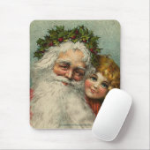 Vintager Weihnachtsmann und Kindervater Weihnachts Mousepad (Mit Mouse)