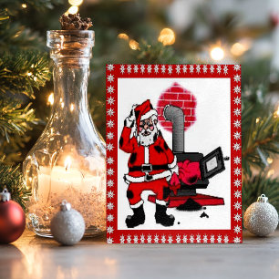 Vintager Weihnachtsmann und Kohlenstöckner Feiertagspostkarte