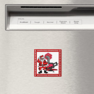 Vintager Weihnachtsmann und Kohlenstöckner Magnet