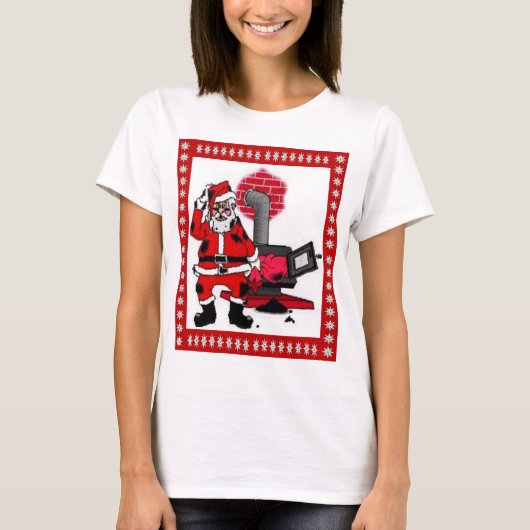 Vintager Weihnachtsmann und Kohlenstöckner T-Shirt (Vorderseite)