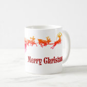 Vintager Weihnachtsmann und Rentier Kaffeetasse (VorderseiteRechts)