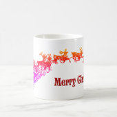 Vintager Weihnachtsmann und Rentier Kaffeetasse (Mittel)