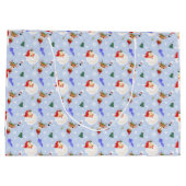 Vintager Weihnachtsmann und Rentiere Große Geschenktüte (Rückseite)