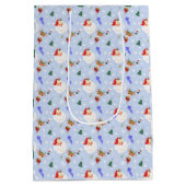 Vintager Weihnachtsmann und Rentiere Mittlere Geschenktüte (Rückseite)