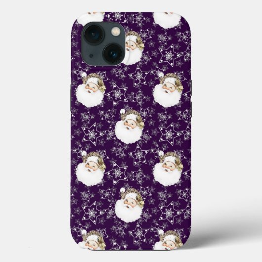Vintager Weihnachtsmann und Sterne Case-Mate iPhone Hülle (Rückseite)