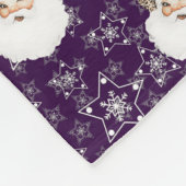 Vintager Weihnachtsmann und Sterne Fleecedecke (Ecke)