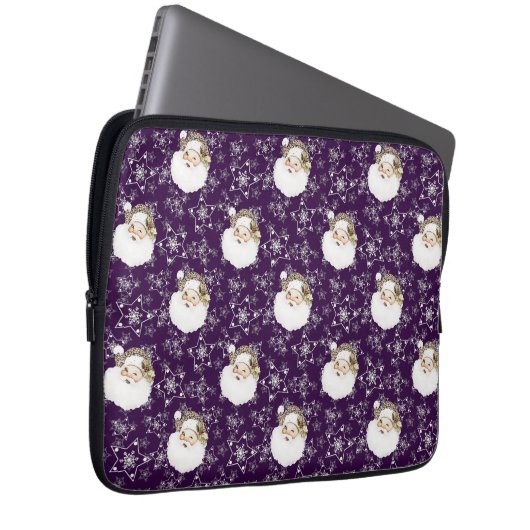 Vintager Weihnachtsmann und Sterne Laptopschutzhülle (Vorne Rechts)