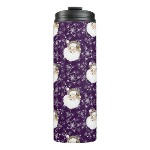Vintager Weihnachtsmann und Sterne Thermosbecher