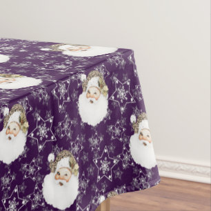 Vintager Weihnachtsmann und Sterne Tischdecke