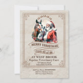 Vintager Weihnachtsmann und Weihnachten Einladung (Vorderseite)