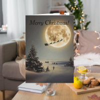 Vintager Weihnachtsmann unter Vollmond