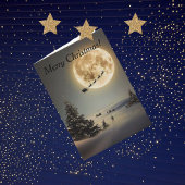 Vintager Weihnachtsmann unter Vollmond Karte