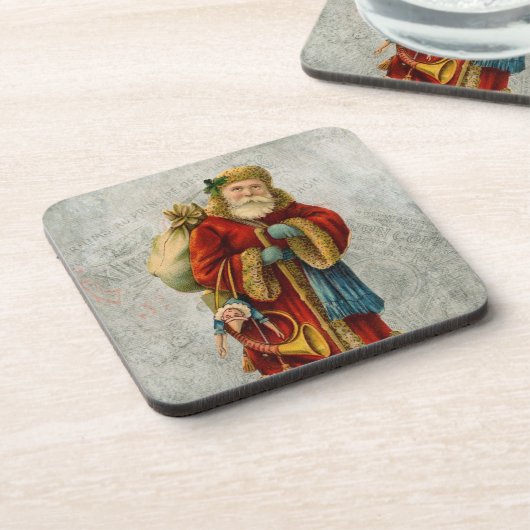 Vintager Weihnachtsmann Untersetzer (Linke Seite)