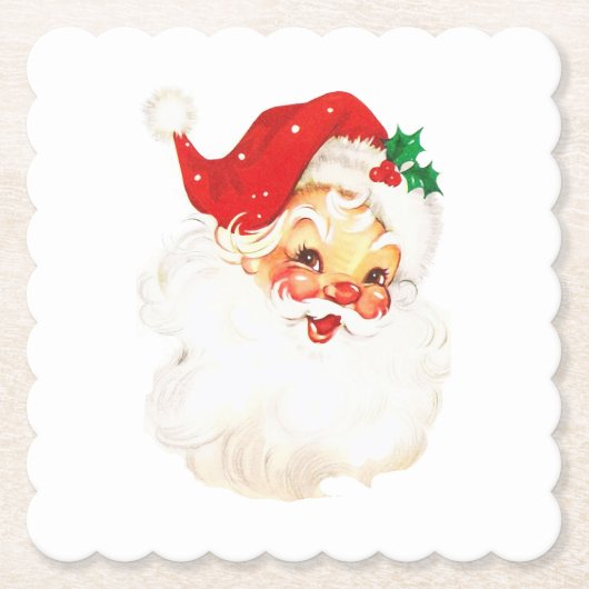 Vintager Weihnachtsmann Untersetzer (Vorderseite)