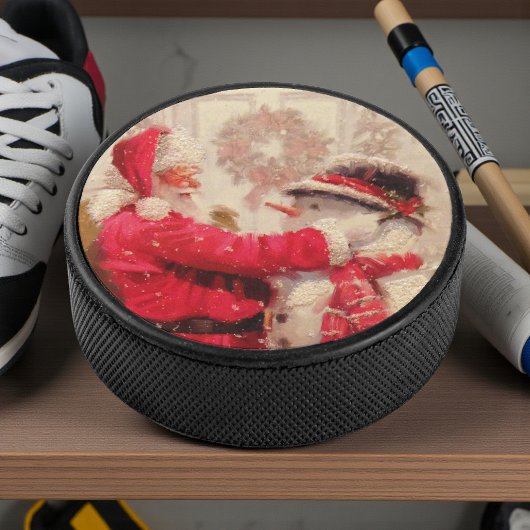 Vintager Weihnachtsmann | Urlaub Eishockey Puck