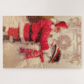 Vintager Weihnachtsmann | Urlaub Puzzle (Horizontal)