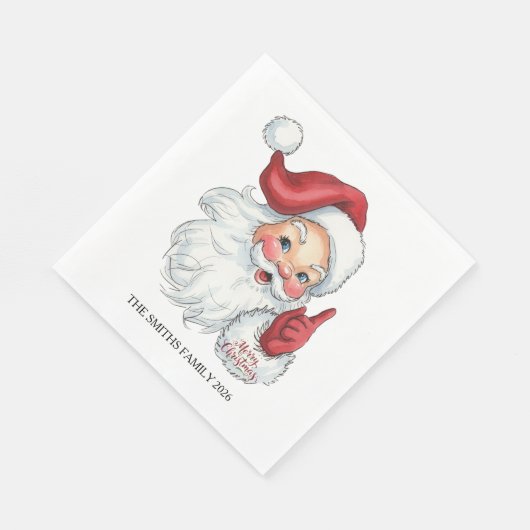 Vintager Weihnachtsmann Urzeitbuch Napkin Serviette (Ecke)