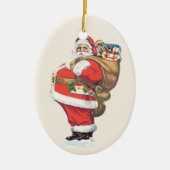Vintager Weihnachtsmann, Viktorianische Weihnachte Keramik Ornament (Vorne)