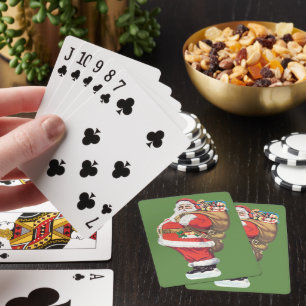 Vintager Weihnachtsmann, Viktorianische Weihnachte Spielkarten