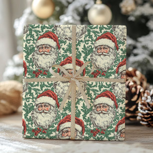 Vintager Weihnachtsmann Viktorianisches Weihnachts Geschenkpapier