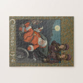 Vintager Weihnachtsmann Vorbereitung am Heiligaben Puzzle (Horizontal)
