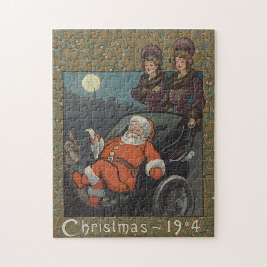 Vintager Weihnachtsmann Vorbereitung am Heiligaben Puzzle (Vertikal)