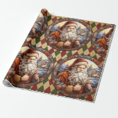 Vintager Weihnachtsmann Weihnachten Geschenkpapier (Ungerollt)