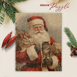 Vintager Weihnachtsmann Weihnachten Jigsaw Puzzle